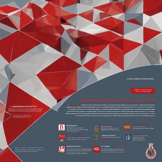Font, Triangle, Poster, Material Property, Red, Art