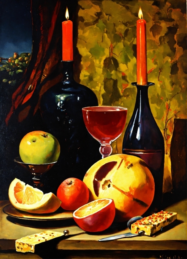 Food, Art Paint, Orange, Glass Bottle, Bottle, Drink