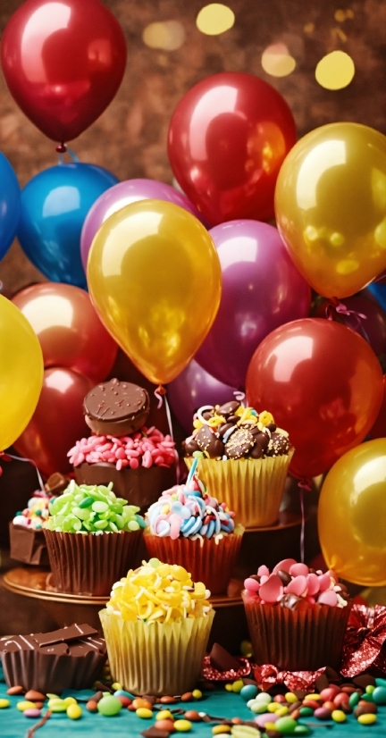 Food, Balloon, Yellow, Pink, Cake Decorating Supply, Recipe