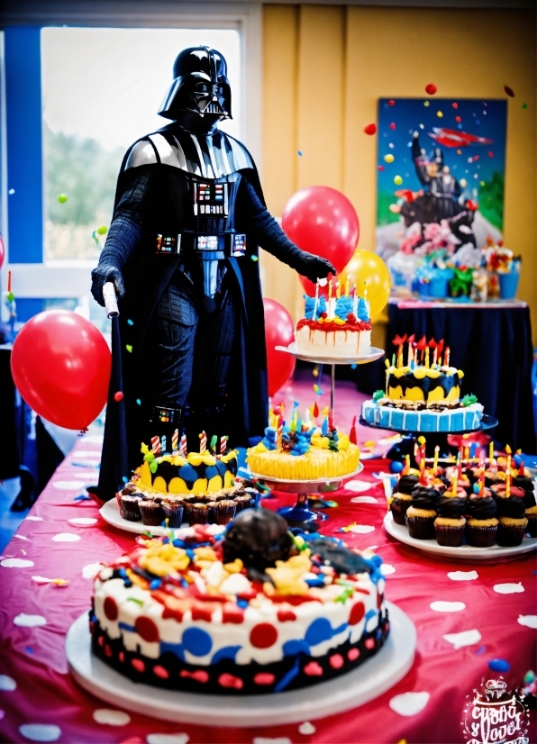 Food, Blue, Darth Vader, Table, Cake Decorating Supply, Cake Decorating