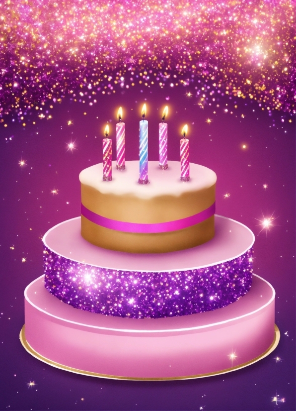 Food, Candle, Cake Decorating, Purple, Cake, Birthday Candle