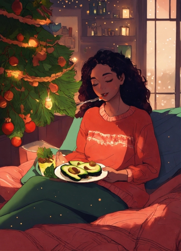 Food, Christmas Tree, Window, Tableware, Orange, Food Craving