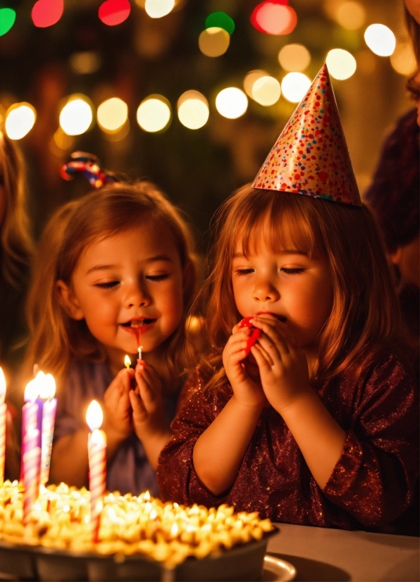 Food, Party Hat, Candle, Light, Human, Tableware