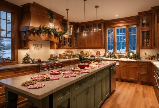 Food, Property, Plant, Cabinetry, Countertop, Window