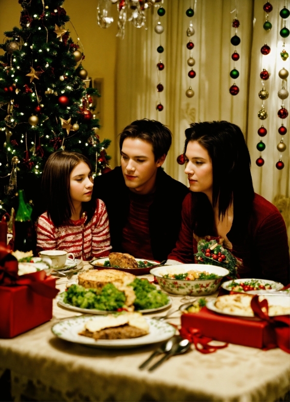 Food, Table, Christmas Tree, Tableware, Photograph, Green