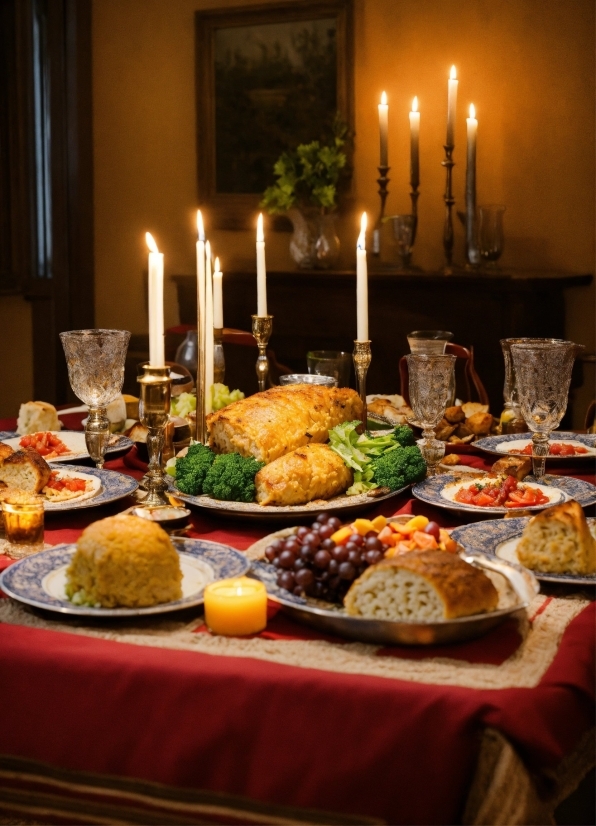 Food, Table, Tableware, Candle, Furniture, Plate