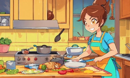 Food, Tableware, Cartoon, Kitchen, Fruit, Cooking