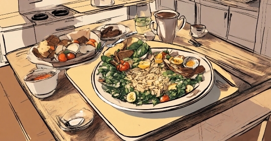 Food, Tableware, Dishware, Plate, Table, Ingredient