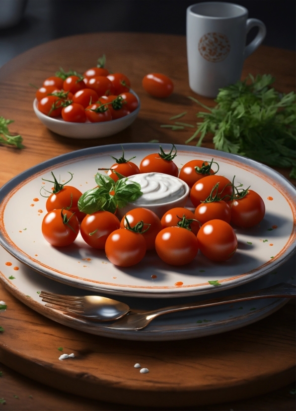 Food, Tableware, Plum Tomato, Dishware, Cherry Tomatoes, Bush Tomato