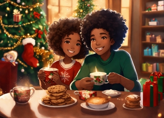 Food, Tableware, Table, Smile, Christmas Tree, Shelf