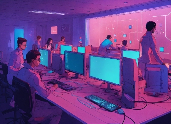 Free Copyright Background Images, Computer, Personal Computer, Computer Monitor, Blue, Table