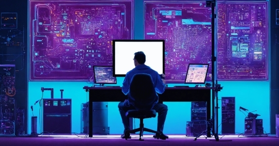 Free Stock Images For Graphic Designers, Computer, Personal Computer, Laptop, Table, Purple