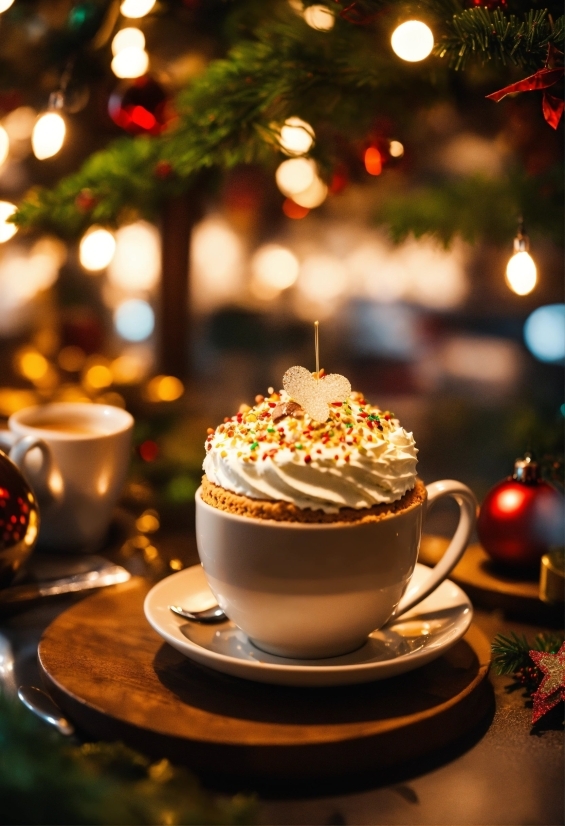 Free Vector Illustrations, Food, Tableware, Table, Light, Christmas Tree