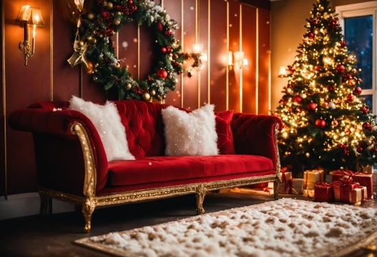 Furniture, Christmas Tree, Property, Decoration, Light, Lighting