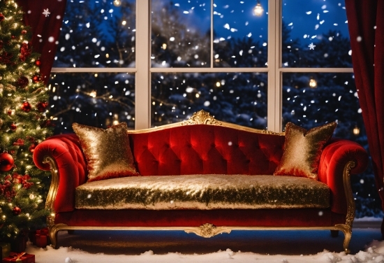 Furniture, Couch, Light, Decoration, Christmas Tree, Lighting