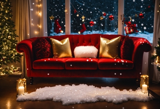 Furniture, Light, Decoration, Couch, Interior Design, Christmas Decoration
