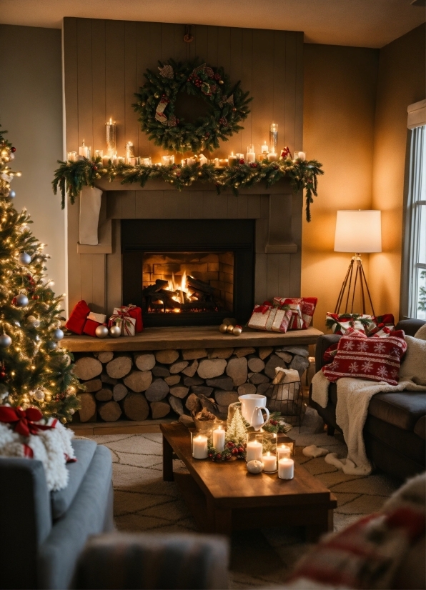Furniture, Picture Frame, Christmas Tree, Lighting, Interior Design, Decoration