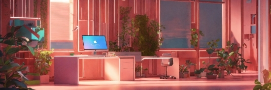 Furniture, Plant, Table, Building, Desk, Personal Computer