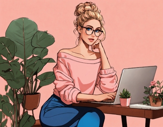 Ghost Pic, Plant, Laptop, Table, Human Body, Tableware