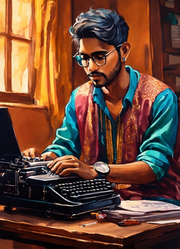 Glasses, Computer, Personal Computer, Typing, Vision Care, Electronic Instrument