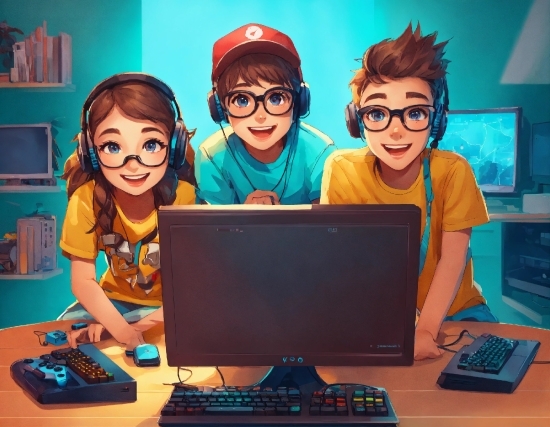 Glasses, Computer, Smile, Personal Computer, Output Device, Vision Care