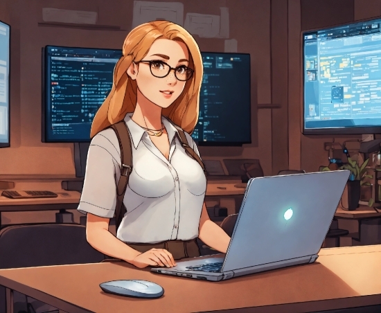 Glasses, Computer, Table, Furniture, Personal Computer, Laptop