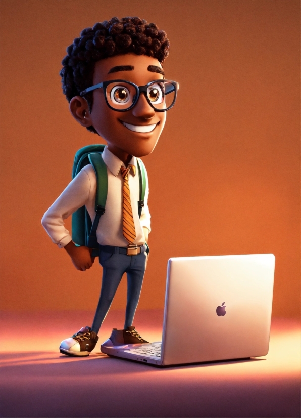 Glasses, Personal Computer, Computer, Laptop, Smile, Gesture