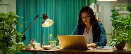 Glasses, Table, Computer, Personal Computer, Laptop, Adaptation