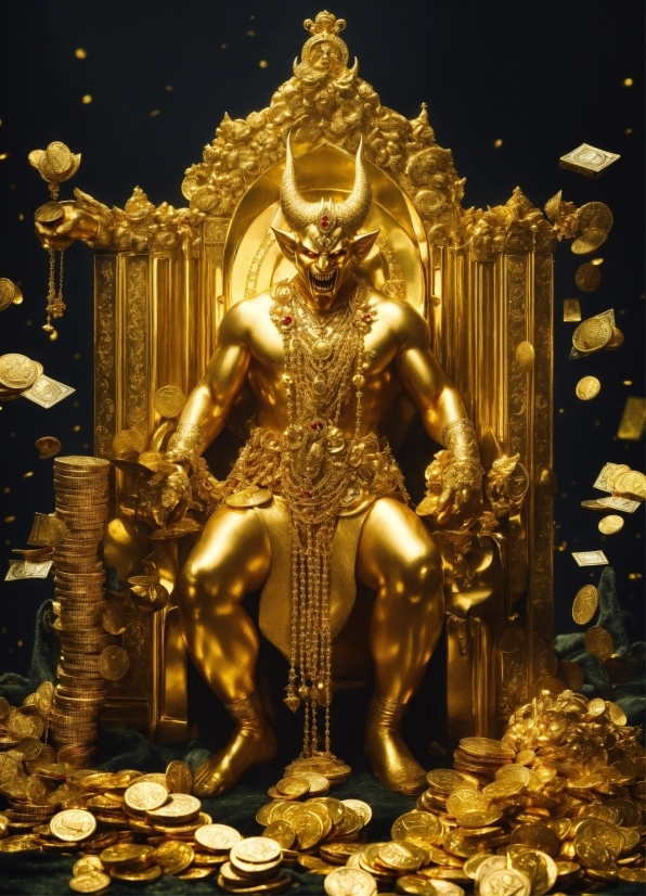 Gold, Human Body, Sculpture, Temple, Lighting, Statue