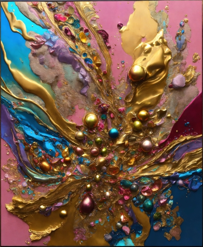 Gold, Purple, Organism, Feather, Art, Magenta
