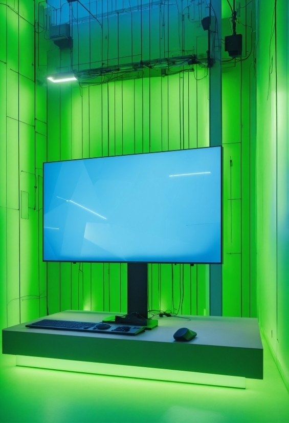 Green, Azure, Interior Design, Rectangle, Line, Computer Monitor Accessory
