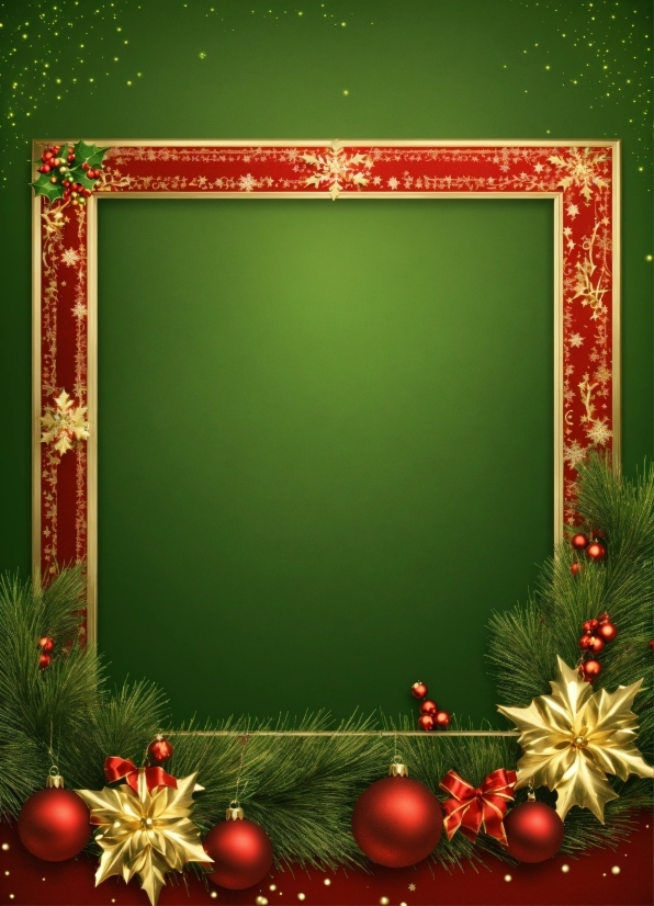 Green, Christmas Ornament, Leaf, Rectangle, Decoration, Gold