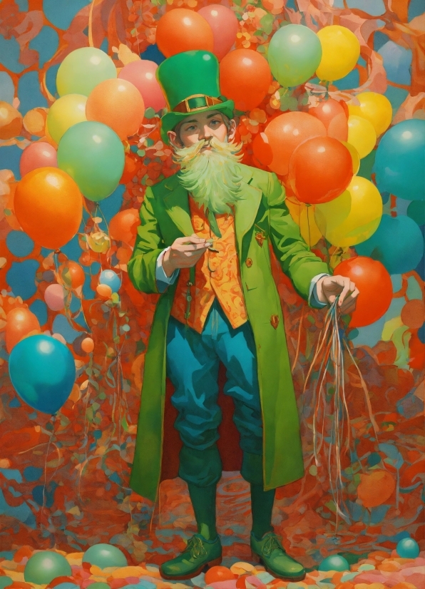 Green, People In Nature, Balloon, Happy, Organism, Gesture