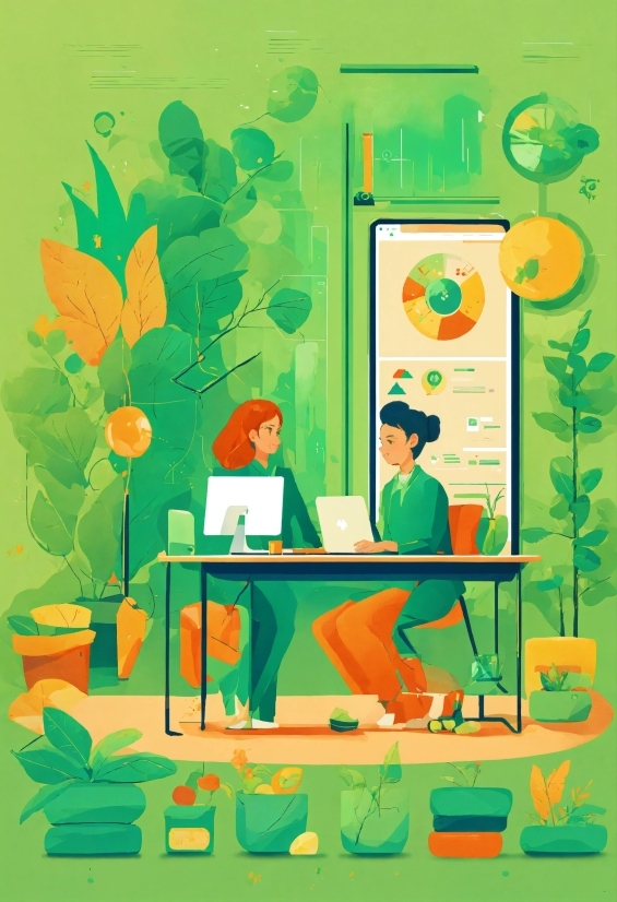 Green, Personal Computer, Computer, Laptop, Organism, Table
