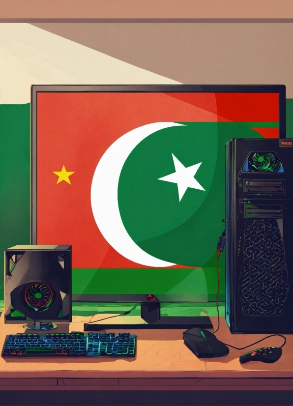 Green, Personal Computer, Flag, Computer, Laptop, Gadget