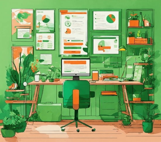 Green, Table, Plant, Interior Design, Houseplant, Chair