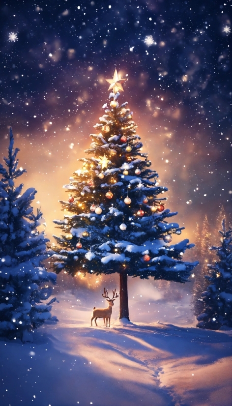 Gustave Dor? Paradise Lost, Christmas Tree, Plant, Christmas Ornament, Photograph, Snow