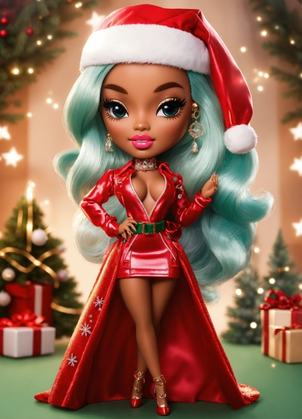 Hair, Head, Christmas Ornament, Dress, Green, Toy