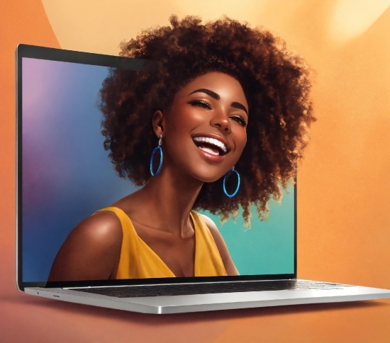 Hair, Smile, Hairstyle, Jheri Curl, Computer, Facial Expression