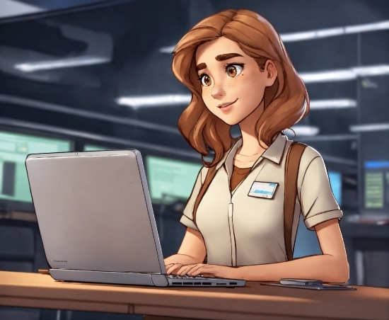 Hairstyle, Computer, Personal Computer, Laptop, Smile, Netbook