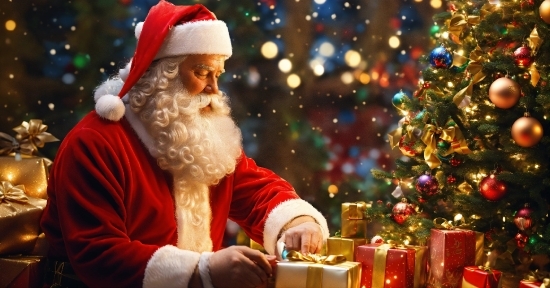 Hand, Facial Expression, Christmas Tree, Beard, Christmas Ornament, Happy