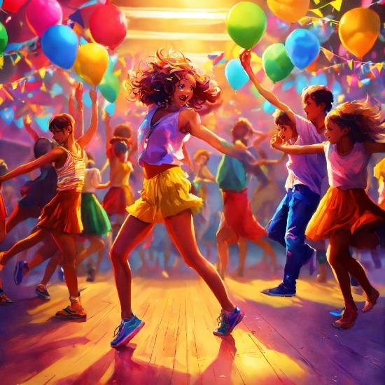 Happy, Dance, Entertainment, Balloon, Leisure, Performing Arts