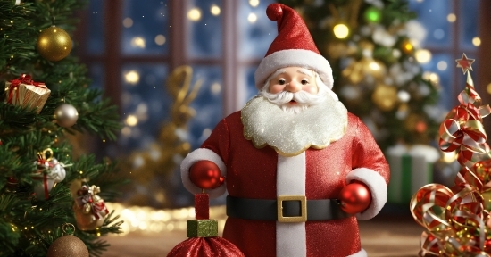 Head, Christmas Tree, Human Body, Beard, Christmas Ornament, Santa Claus