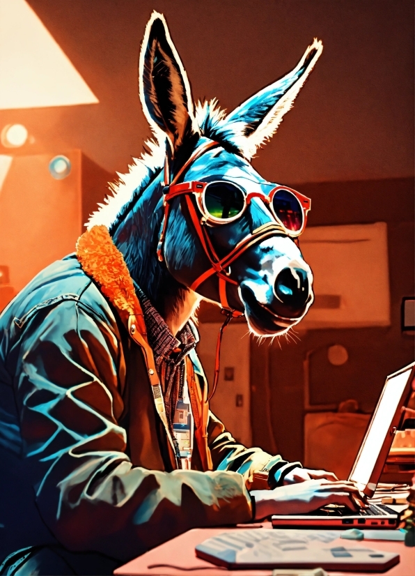 Horse, Entertainment, Working Animal, Desk, Laptop, Event