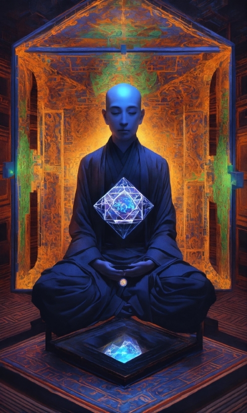 Human Body, Lighting, Standing, Art, Meditation, Electric Blue