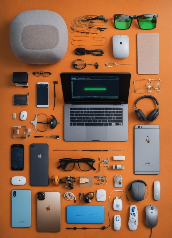 Input Device, Peripheral, Orange, Yellow, Gadget, Office Equipment