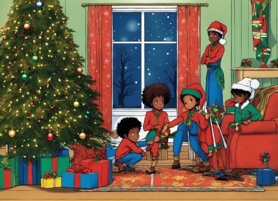 Interact Center For The Visual And Performing Arts, Christmas Tree, Green, Christmas Ornament, Window, Plant