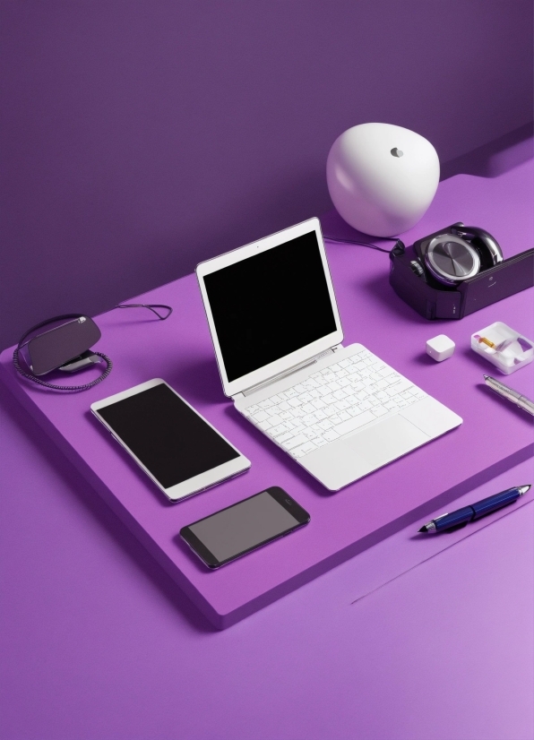 Laptop, Output Device, Purple, Personal Computer, Computer, Gadget