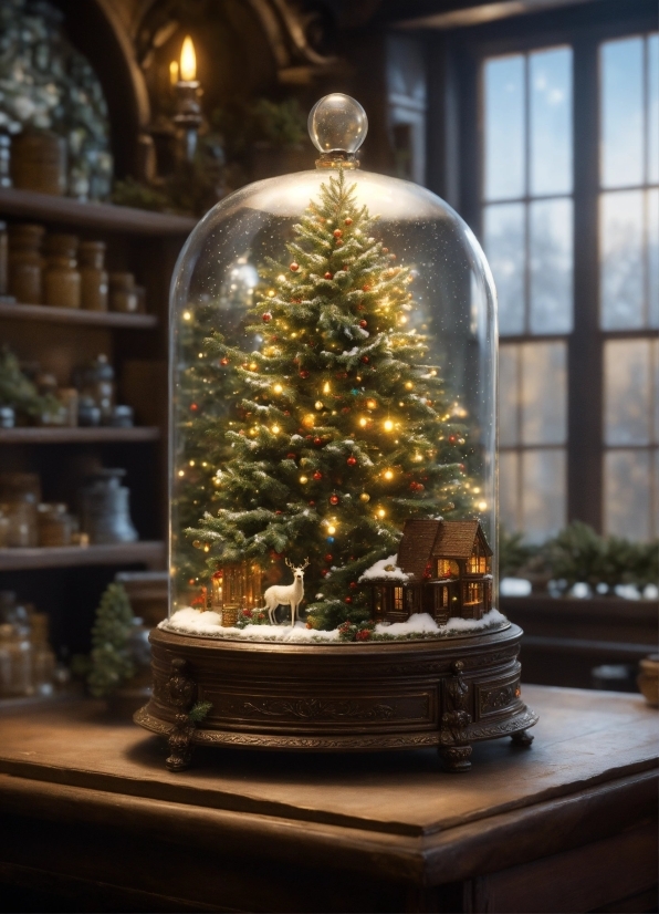 Life Drawing, Christmas Tree, Christmas Ornament, Lighting, Window, Holiday Ornament