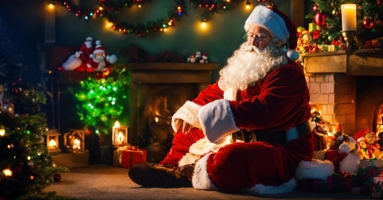 Light, Beard, Lap, Santa Claus, Fun, Christmas Decoration